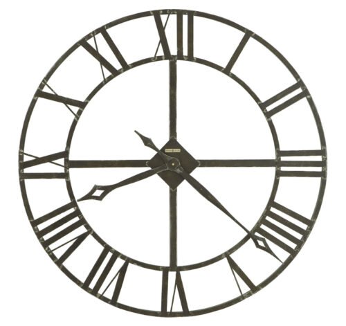Howard Miller Lacy II 14" Wall Clock 625423 Large Charcoal Gray Iron Round Clock