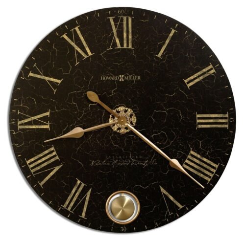 Howard Miller London Night Wall Clock 620474 Oversized Aged Gold Medallion
