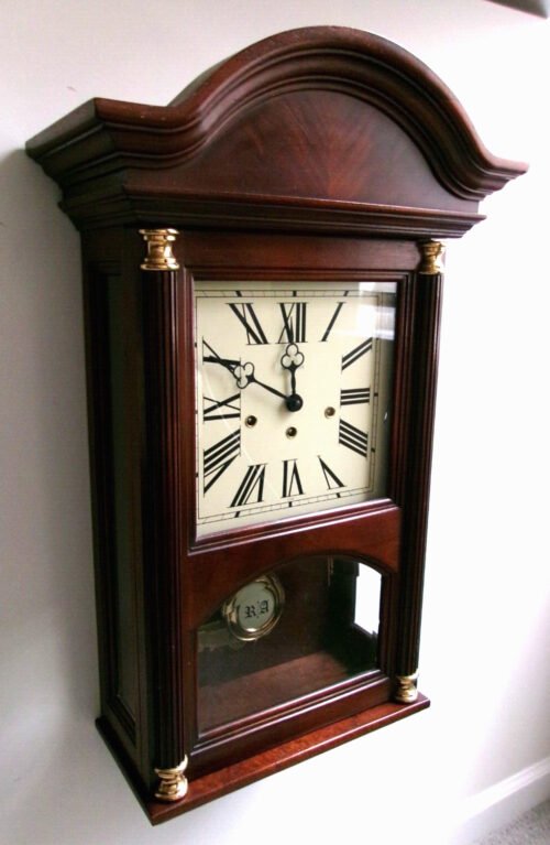 Howard Miller Mahogany Triple Chime Wall Clock Westminster St Michaels 612-224