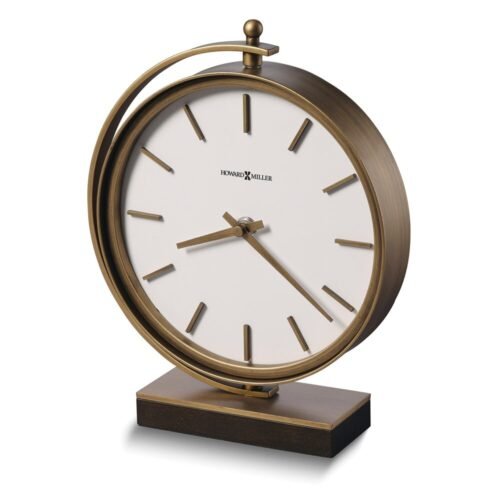 Howard Miller Mariam Antiqued Brushed Brass-Finish Metal Accent Clock