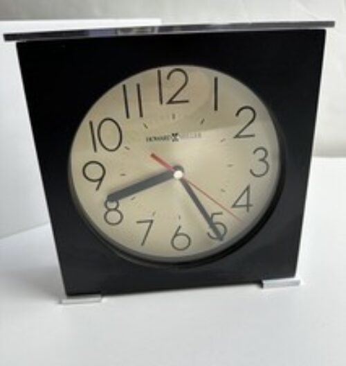 Howard Miller Maxim Retired Table Clock 645-646 Black & Silver Works!