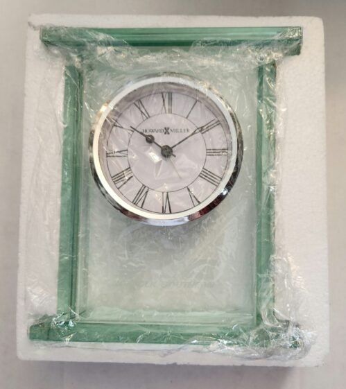 Howard Miller Medina Table Clock 645716 Modern Beveled Glass Quartz Alarm Clock