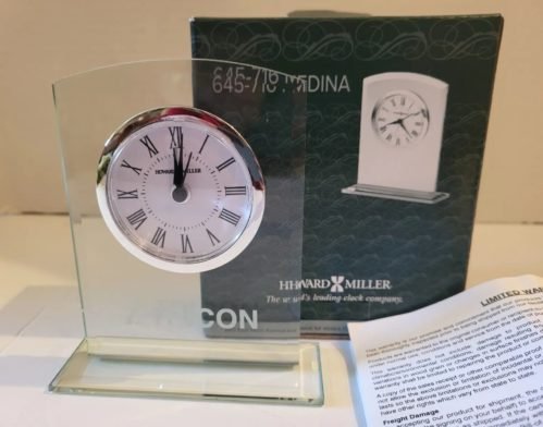 Howard Miller Medina Table Clock, beveled glass 645716 BRAND NEW IN BOX Mint Con
