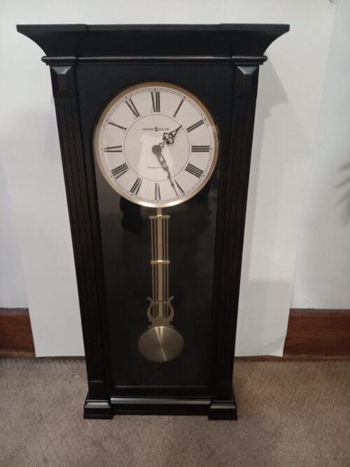 Howard Miller Mia Wall Clock 625-603 – Worn Black Home Decor with Quartz Single-