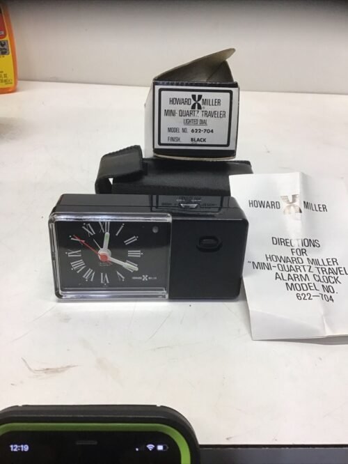 Howard Miller Mini Quartz Traveler Clock 622-704 Working Condition Original Box