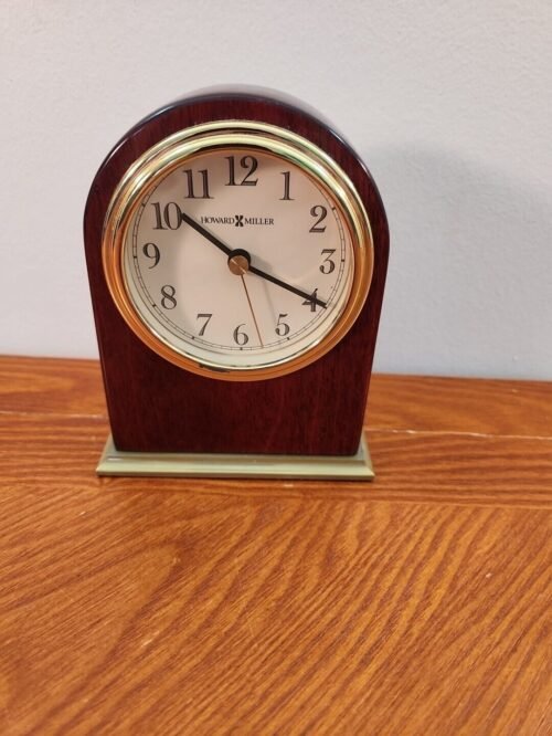 Howard Miller Monroe Table Clock Modern High-Gloss Rosewood Clock.