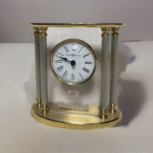 Howard Miller New Orleans Table Clock Gold Silver 645217- Kenwal Still Logo