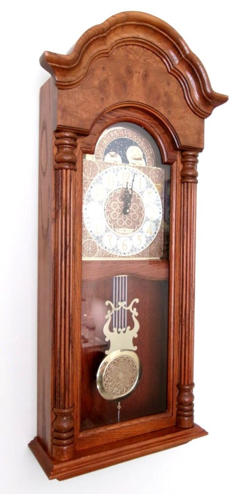 Howard Miller Oak Wall Clock Broadmour #620-228 New Seiko Dual Chime Movement!