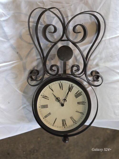 Howard Miller Paulina 625-296 Wall Clock Wrought Iron Leaves No Pendulum