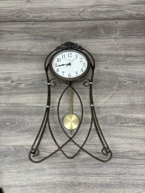 Howard Miller Pendulum Wall Clock Wrought Iron