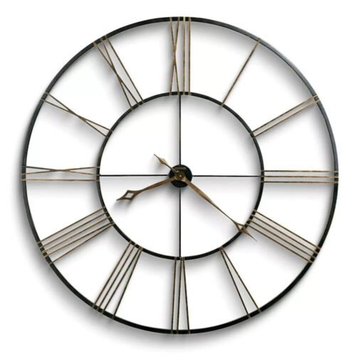 Howard Miller Postema Large 49" Wall Clock. Quartz Movement. Solid Iron Frame