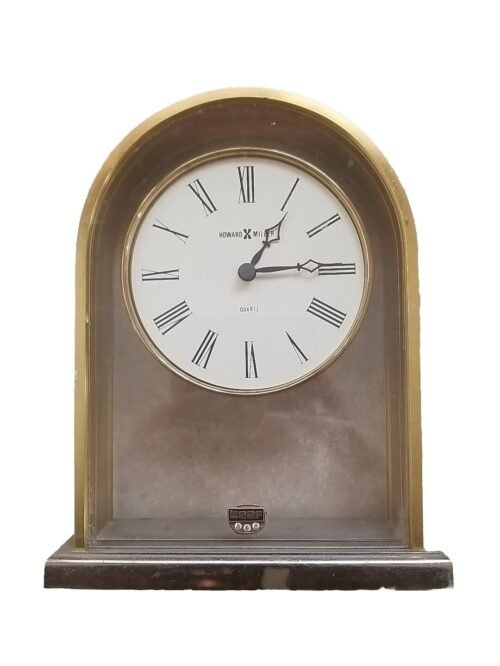 Howard Miller Quartz 7.5" Reminisce Brass Leaf Candy Table Clock 613-118A WORKS