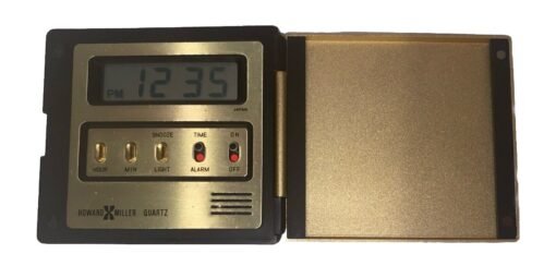 Howard Miller Quartz Gold Tone Travel Alarm Clock