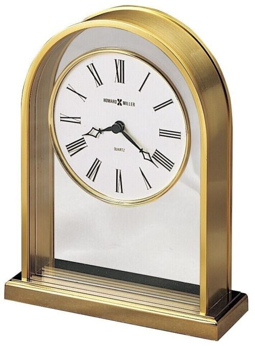 Howard Miller Reminisce Table Clock 613118 Brass Finish Quartz Timepiece TESTED