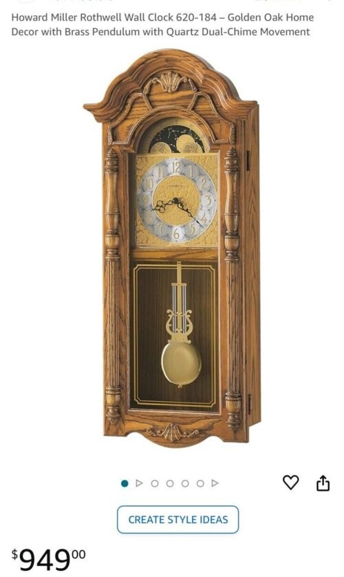 Howard Miller Rothwell 620-184 Wall Clock Dual Chime 1/4 Hour Movement