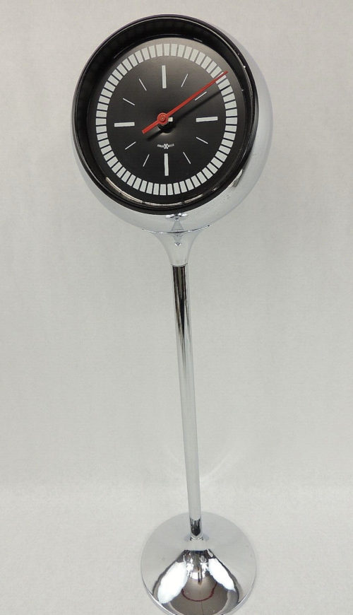 HOWARD MILLER STANDING FLOOR PENDANT CLOCK, MODEL 609, MID CENTURY, NEEDS REPAIR