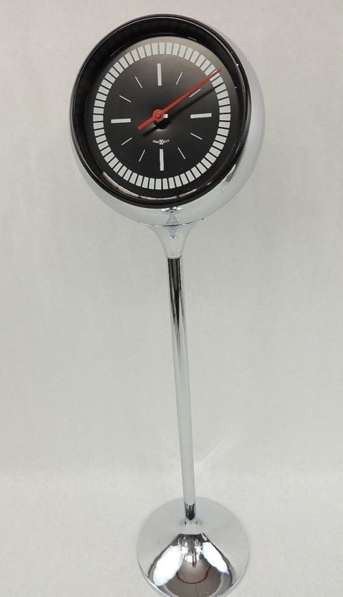 HOWARD MILLER STANDING FLOOR PENDANT CLOCK, MODEL 609, MID CENTURY, NEEDS REPAIR