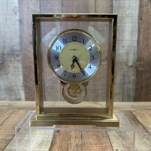 Howard Miller Table Clock Brass with Quartz Movement.