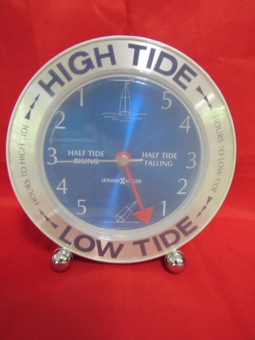Howard Miller Tide Mate Table Clock 645-527 East Coast Atlantic Silver WORKS!!