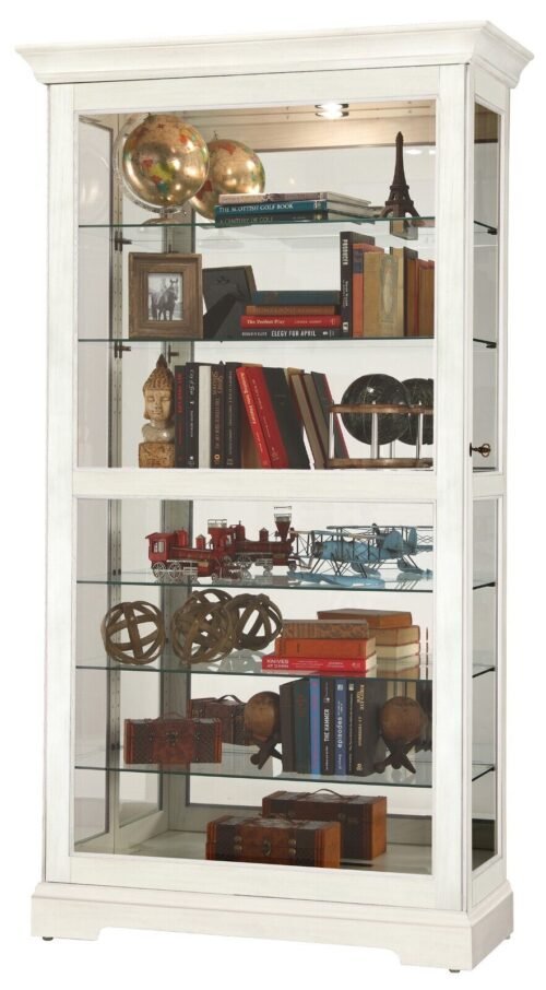 Howard Miller Tyler IV Curio Cabinet 680639 Aged Linen 7 Level Display Case