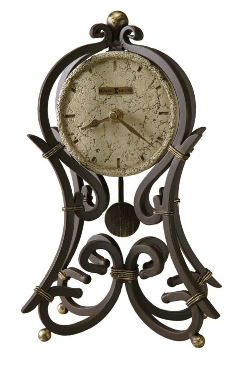 Howard Miller Vercelli Accent Mantel Clock 635141 Vintage Wrought-Iron Timepiece
