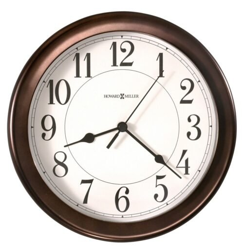 Howard Miller Virgo 8.5" Wall Clock 625381 Classic Round Bronze Modern Timepiece