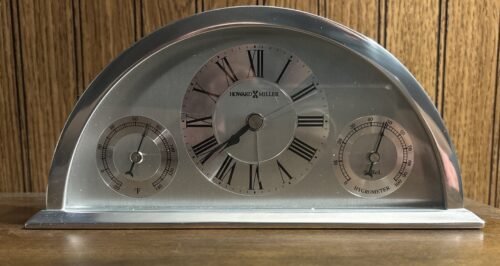 Howard Miller Weatherton Weather Maritime Alarm Clock 645-583 Silver Mantle