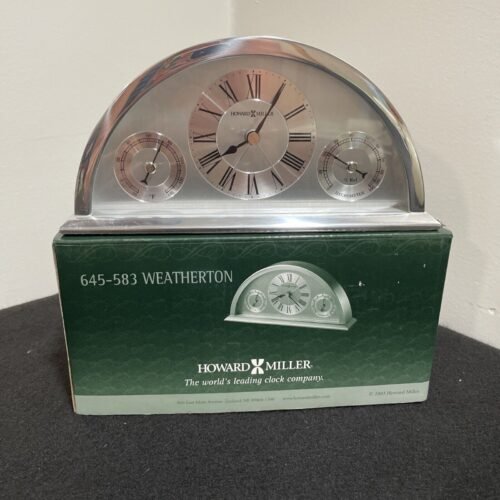 Howard Miller Weatherton Weather Maritime Table Alarm Clock 645-583 Silver