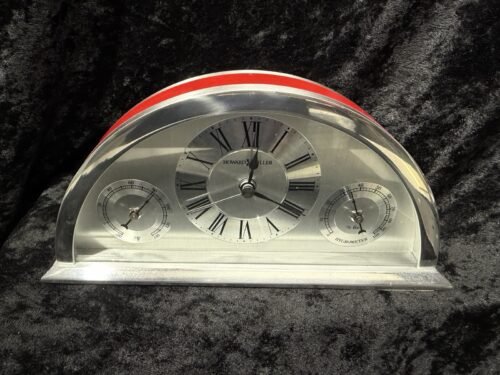 Howard Miller Weatherton Weather Maritime Table Alarm Clock 645-583 Silver/Red