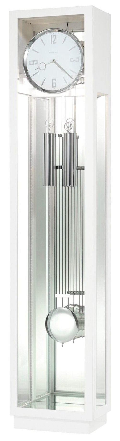 Howard Miller Whitelock Floor Clock 611259 Modern Gloss White Home Decor Clock