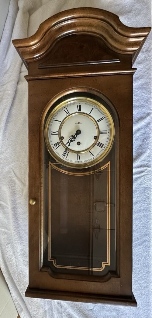 Howard Miller Wood Wall Clock 3 Foot Tall 1051-020 Chimes Glass - May Not Work