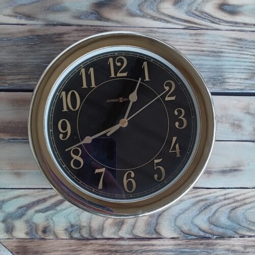 HTF Howard Miller Gemini BrushedGold Discontinued Scarce Modern Wall Clock WORKS