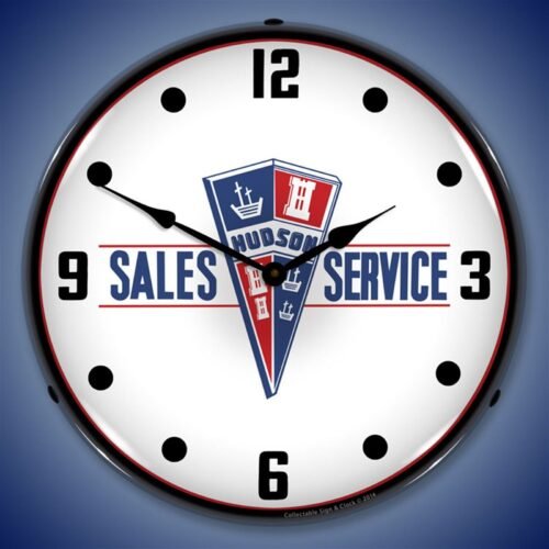 Hudson Sales and Service Wall Clock, LED Lighted