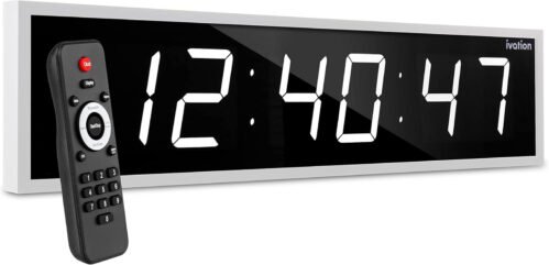 Huge 24" Inch Large Big Oversized Digital LED Clock with Stopwatch, Alarms, Coun