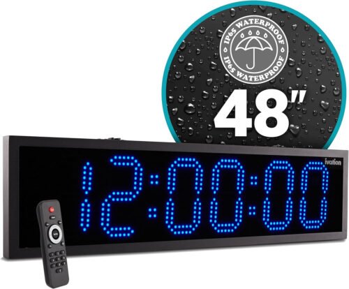 Huge 48" Inch Large Big Oversized Waterproof Outdoor Digital LED Clock with Stop