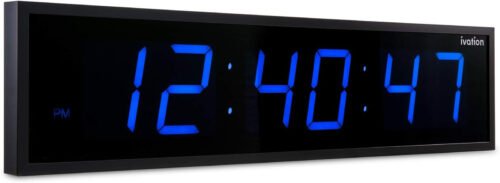 Huge Large Big Oversized Digital LED Clock - Shelf or Wall Mount (24 Inch - Blue