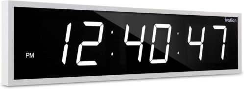 Huge Large Big Oversized Digital LED Clock - Shelf or Wall Mount (36 Inch - Whit