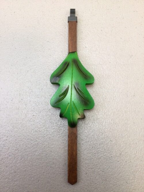 HUNTER STYLE CUCKOO CLOCK WOODEN GREEN LEAF PENDULUM ( 8” Long ) NEW