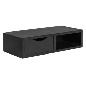 Hutton 22.00 in. Black Rectangle Solid Wood End Table