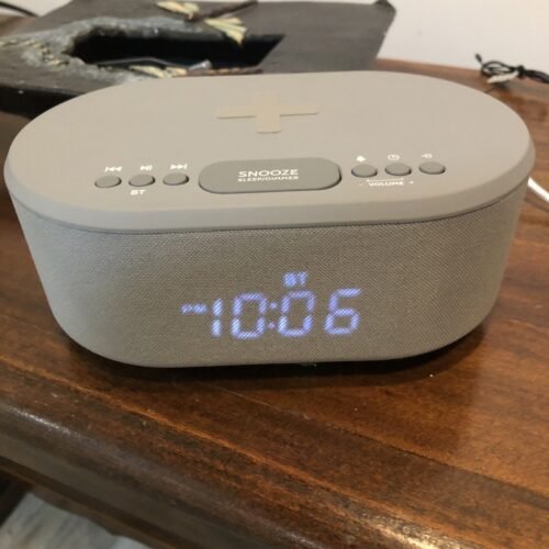 I Box Dawn White Alarm Clock Wireless Charging Dock Bluetooth