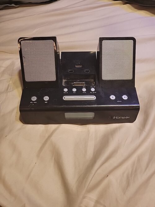 iHome2go Model iH26B Portable Alarm Clock iPod Dock/Player With Cord-Works