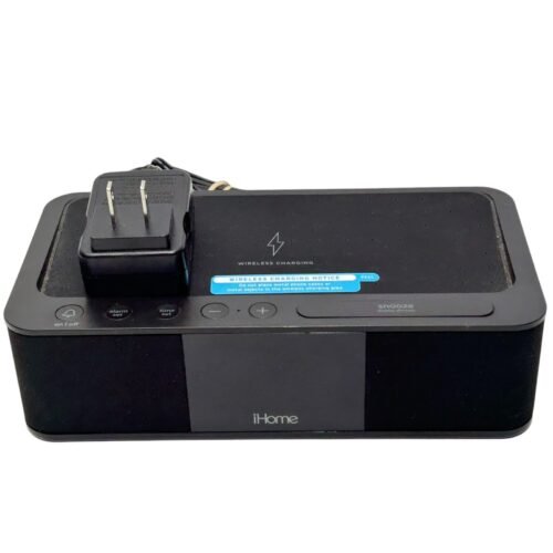 iHome Alarm Clock with Qi Wireless Charging iW15 Snooze Display Dimmer