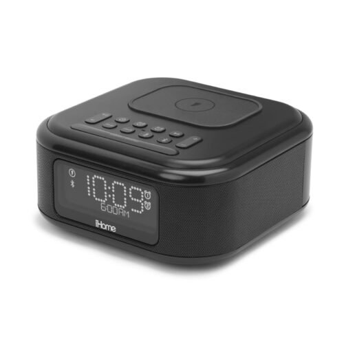 iHome Alarm Clock with Wireless Charging, Bluetooth Speaker, and USB Charger,...