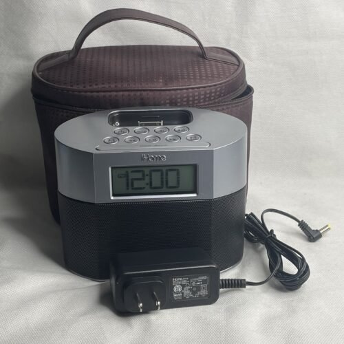 iHome Audio iP23 Alarm Clock Radio Speaker for iPhone iPod Wall Plugin And Case