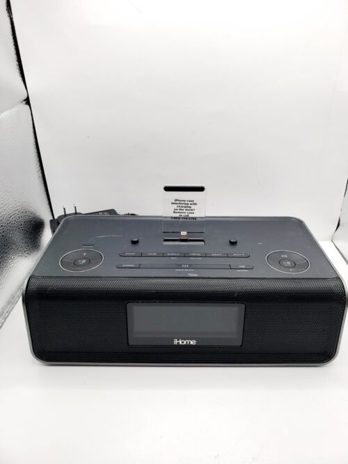 iHome Black & Gray iDL43 Dual Charging FM Clock Radio With Lightning Dock