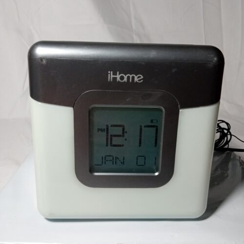 iHome Bluetooth Color Changing Dual Alarm Clock FM Radio USB Charging WORKS