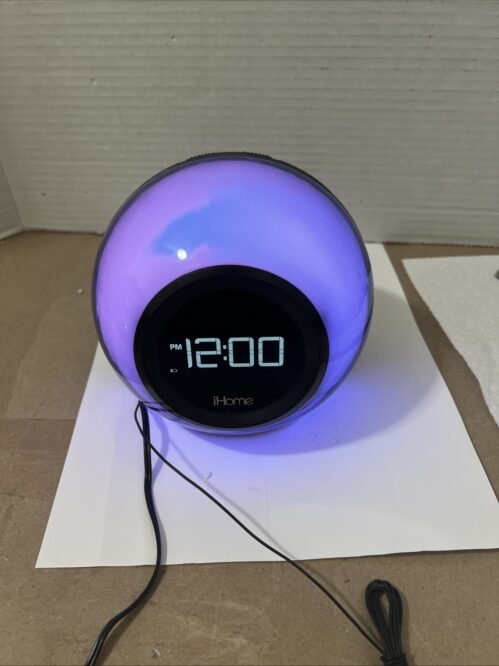 iHome Bluetooth Color Changing Dual Alarm Clock + USB Charging Tested Working
