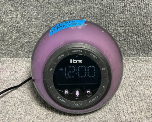 iHome Clock Radio Bluetooth Stereo FM iBT297 Color Changing Purple