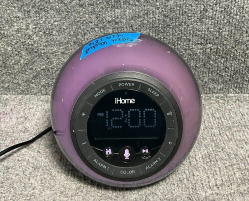 iHome Clock Radio Bluetooth Stereo FM iBT297 Color Changing Purple