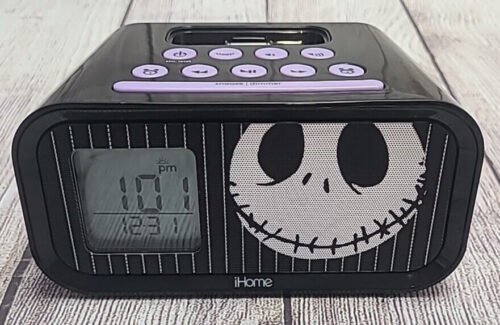 iHome Disney Jack Skellington Alarm Clock Speaker Docking Station Black 6.5"